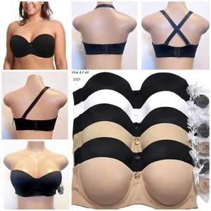 Women's Bras Strapless Convertible Multi-way Bra Beauty Underwire Smoothing 44D - Picture 1 of 12