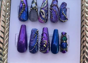 press on nails long coffin glue - Picture 1 of 15