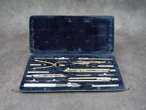 Antique Maho Draughtsman’s Instrument Set Technical Drawing Set - Picture 1 of 23