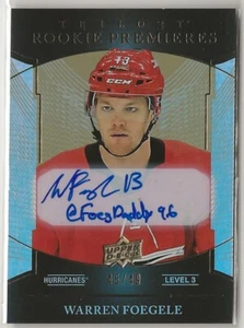 2018 2018-19 Upper Deck Trilogy Auto Rookie Premieres #127 Warren Foegele 45/49 - Picture 1 of 2