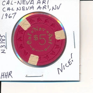 $5 CASINO CHIP - CAL-NEVA ARI CAL NEVA NV 1967 HHR #N3185 NICE CHIP L@@K! - Picture 1 of 2