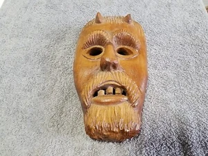Wooden DEVIL EVIL traditional Handmade Hand Crafted VINTAGE OLD RARE CARVED - Imagen 1 de 8