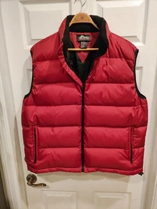 WOODLAKE Men's XL Warm Burgundy Down Feather Zip Puffer Vest-NEW without tags - Picture 1 of 4