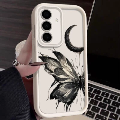 Butterfly Silicone Coque Etui Pour Samsung S24 FE S23 Ultra S22 A16 A55 A15 A35