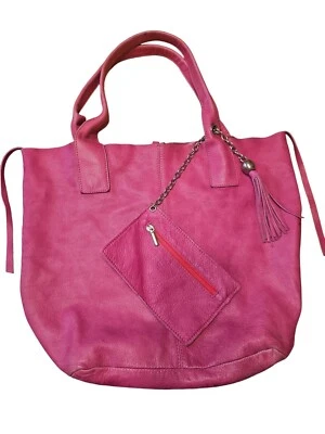Bolso Hobo Nardelli ROSA FUCSIA Bolso Borla Monedero Cadena Lazo Cierre Cuero Foto 1 de 4