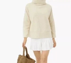 Biesen Teddy Fleece Rollins Trichterkragen Pullover Sweater Creme Damen Small - Bild 1 von 9