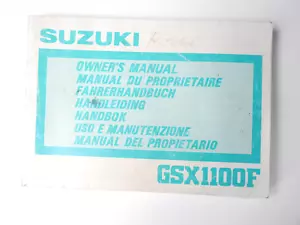 Manual de instrucciones Suzuki GSX 1100 F, edición (c) 7/1987 GB / F / D / S / I / ES - Imagen 1 de 1