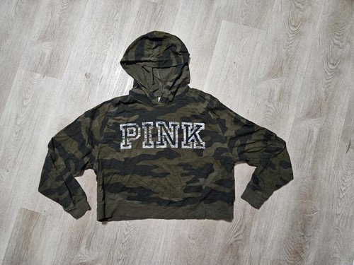 UNDERCOVER Felpa con cappuccio donna media ROSA by Victoria Secret mimetica crop B