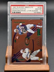 1997 Playoff Absolute Leather Quads George Martin Sanders Davis #LQ2 PSA Gemma 10 - Foto 1 di 2