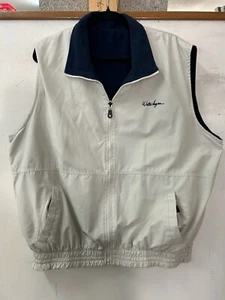 Walter Hagen Men's Size XL Full-Zip Golf Vest Reversible Tan and Blue - Picture 1 of 12