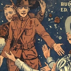 Partituras de colección de la Primera Guerra Mundial - "Welcome Home" Family Welcoming Soldier Home - Imagen 1 de 3