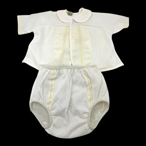 Vintage Kleinerts Layette Infant Boy's 2 Pc Outfit Shirt w Rubber Pants Doll - Picture 1 of 9