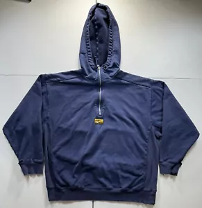 Felpa con cappuccio vintage Nike Center Swoosh 1/4 zip uomo L blu invecchiata anni 90 - Foto 1 di 10