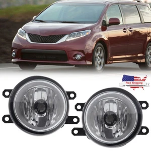 For 2011-2017 Toyota Sienna Pair Clear Lens Front Bumper Fog Light Lamp Assembly - Picture 1 of 16