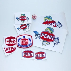 Penn Reel Embroidered Cloth Patch Vintage Original + Stickers - Picture 1 of 7