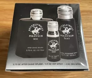 BEVERLY HILLS POLO CLUB SEXY For Men - EDT, After Shave & Deodorant - New In Box - Picture 1 of 2