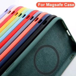 Magsafe Case For iPhone 16 15 Pro Max 14 13 12 11 8 Liquid Silicone Magnet Cover - Picture 1 of 22