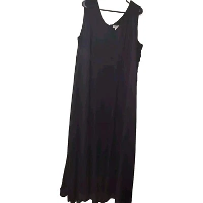 Jessica London Women's Sleeveless Black Semi Sheer Lined Plus Size 22 Maxi Dress - Image 1 of 4