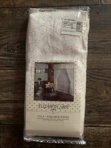 Vintage Elizabeth Gray Curtain Panel Antique White Lyla Lace Grandma-Chic  60x63 - Picture 1 of 8