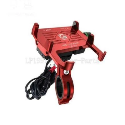 Red USB Charger Cell Phone Holder Mount for Kawasaki Vulcan 1700 VN1700 Voyager Foto 1 de 4