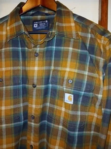 Carhartt Herren Heavyweight Loose Fit Flanellhemd-mineralbraun Tartan kariert Medium - Bild 1 von 3