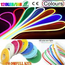5/10M LED Strip Flexible Neon Rope Light Tube Tape Waterproof 12V Adv Bar Decor