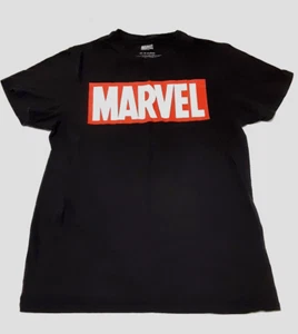 Official Marvel Classic Logo T-Shirt Medium (38-40) Black - Picture 1 of 6