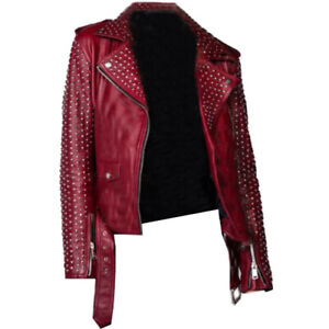Leather Outer Shell Studded Red Coats, Jackets & Vests for Men for 