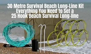 30 Metre Survival Long-line Kit With 25 Clip On Hook Snoods 28 Inches - Picture 1 of 4