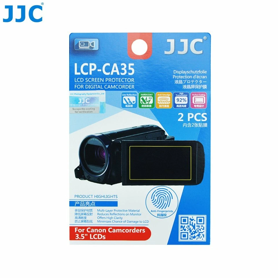 JJC LCP-CA35 Film Screen Display Protector for CANON 3.5" LCD Camcorders x2 - Image 1 of 4