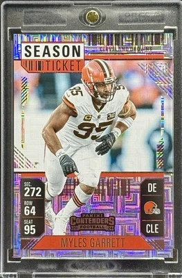 Myles Garrett RARE MOJO TICKET REFRACTOR INVESTMENT CARD SSP PANINI BROWNS MINT - Image 1 of 2