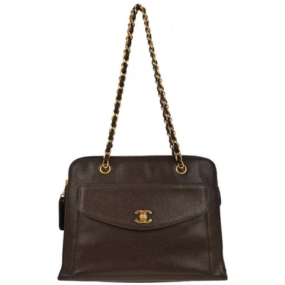 Chanel Brown Calfskin Chain Tote Bag XX08231 - Image 1 of 4
