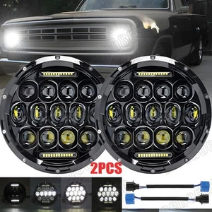 Faros LED redondos de 7 pulgadas para camioneta Dodge D100 D200 D300 haz sellado alto/bajo 2x - Imagen 1 de 11