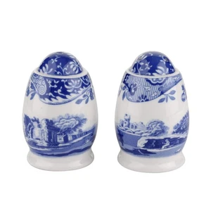 Spode Blue Italian Porcelain Salt and Pepper Shakers - 3 Inch Tabletop Spice ... - Foto 1 di 8