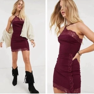 Free People Premonitions Mini Dress Vetiver Bloom Size large - Picture 1 of 9
