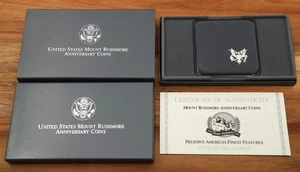 1991-S Mount Rushmore Anniversary Proof Silver Dollar US Mint OGP WITH COA - Picture 1 of 7