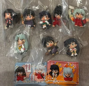 Inuyasha figure key chain Lot 8 set Miroku Kagome retro Rumic Japan m652 - Picture 1 of 3