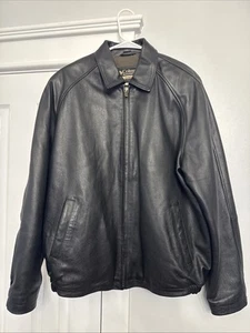 Columbia Sportswear Company Men's Black Leather Full Zip Jacket Size Large - Picture 1 of 5