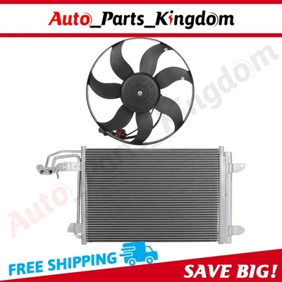 Electric AC Condenser Cooling Fan Kit For 2006-2015 Audi A3 Volkswagen Jetta - Image 1 of 4