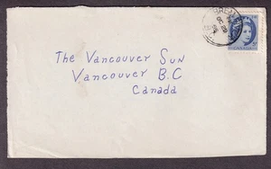 Kanada 1955 Brief (vorne) DPO Brem River BC an die Vancouver Sun - Bild 1 von 1