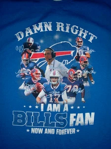 Buffalo Bills T Shirt Blue Sz 4XL Allen Kelly Reed Thomas Levy Thurman Bruce OJ - Picture 1 of 3