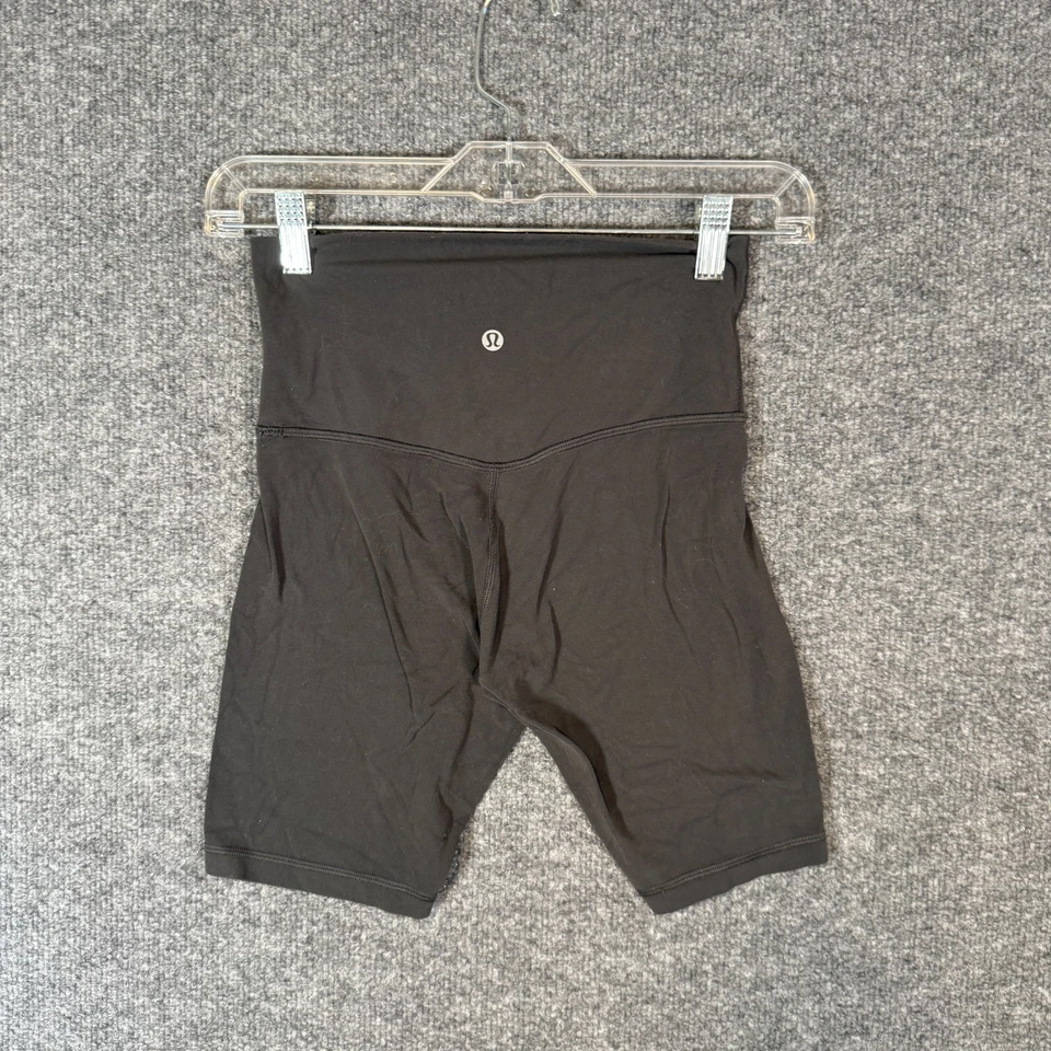 Lululemon Biker Shorts Womens 4 Black High Rise Stretch Yoga Gym Workout Casual - Image 1 of 4