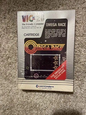 Vintage 1981 OMEGA RACE Commodore Vic-20 GAME Cartridge Sealed  New in Box - Image 1 of 2