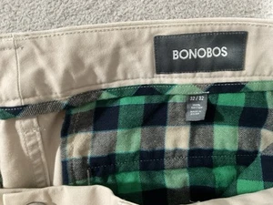 Bonobos Pants Mens 32x32 Beige Cotton Chino Stretch Preppy Pockets Slim Fit - Picture 1 of 8