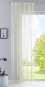 Fadengardine HxB 250x140 cm Creme Tunneldurchzug Kräuselband Raumteiler - Bild 1 von 5