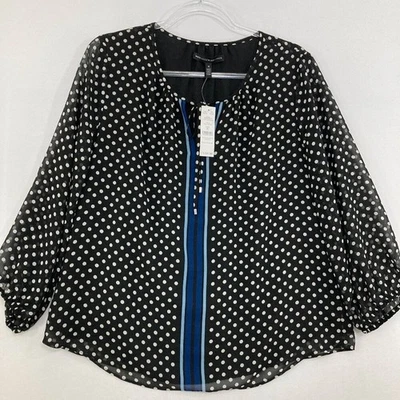 Новый Белый дом черный рынок средний галстук спереди в горошек опрятный блузка - Изображение 1 из 4