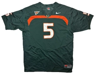 Camiseta cosida de colección Nike Miami Hurricanes Edgerrin James 5 ACC parche talla 54 leer* - Imagen 1 de 10