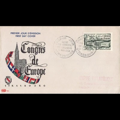 FDC PAC 56 - Assemblée Conseil de l'europe - oblit 31/5/52 Strasbourg - Photo 1/2