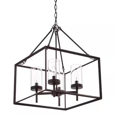 Hampton Bay Lainey 4-Light Bronze Chandelier Light Fixture w/Clear Glass Shades - Image 1 of 4