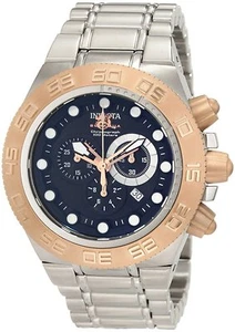 Invicta 1529 Subaqua Sport Chronograph Rose Gold-Tone SS Black Dial Men's Watch - Picture 1 of 5